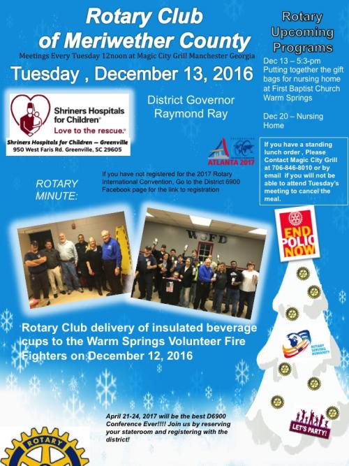 Rotary Club of Merwether Co Tuesday, December 13, 2016 Dist Gov Speak on Shriners Hospital.jpg